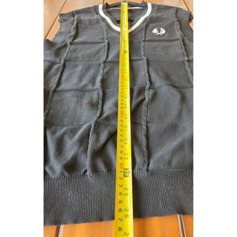 Black V-Neck Sweater Vest S Preppy Academia Old Money Tenniscore Collegiate Frat